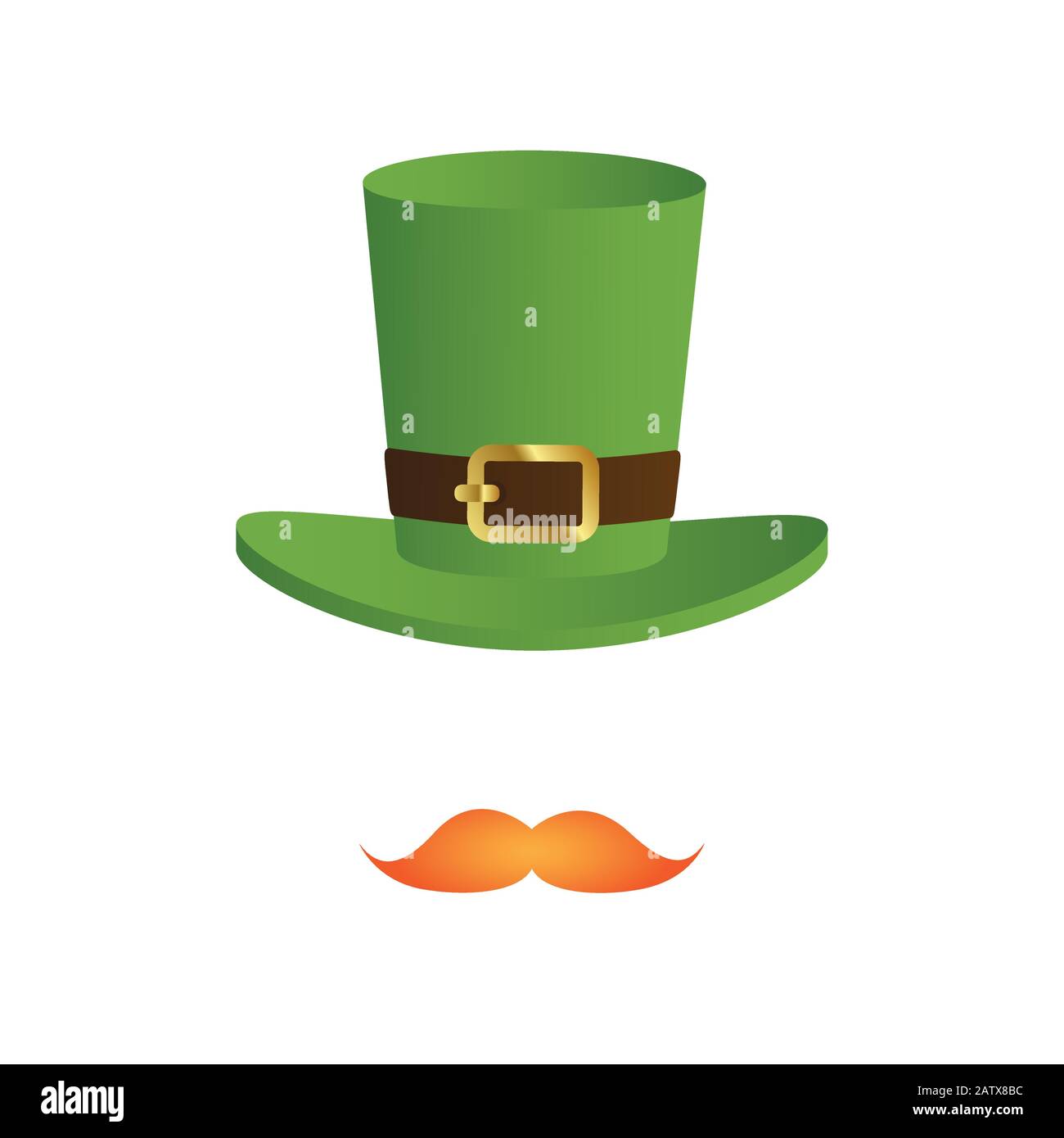 Personaggio Leprechaun volto barba rossa e cappello su sfondo bianco immagine vettoriale EPS10 Illustrazione Vettoriale