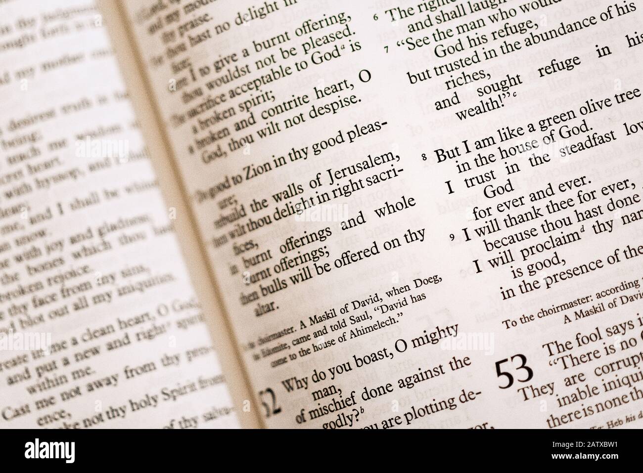 Testo sacro della Scrittura. Foto Stock
