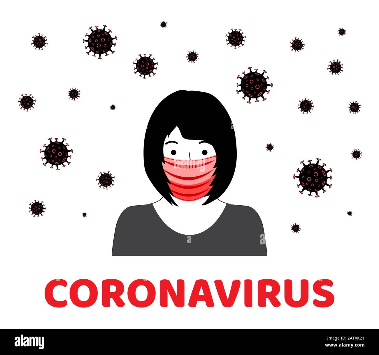 Wuhan coronavirus 2019-nCoV Concept. Coronavirus cinese pericoloso. Uomo in respiratore. Rischio sanitario pandemico. Illustrazione del vettore Illustrazione Vettoriale