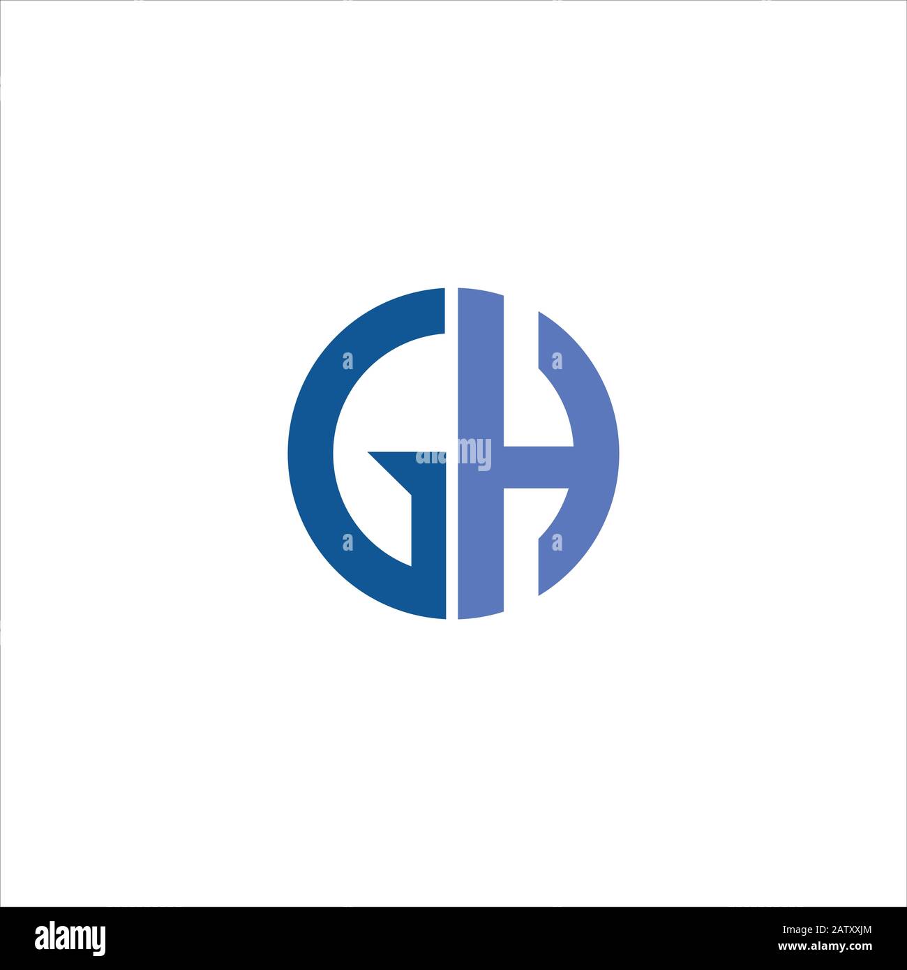Iniziale lettera gh o hg logo vettore modelli Illustrazione Vettoriale