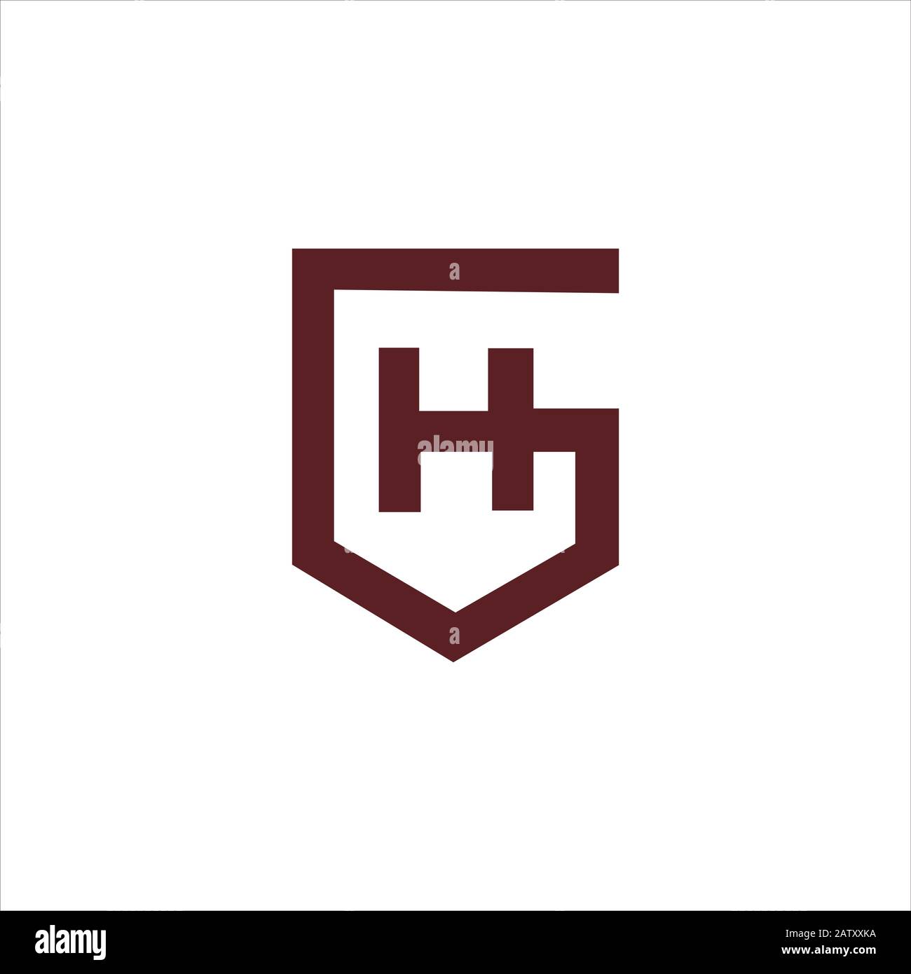 Iniziale lettera gh o hg logo vettore modelli Illustrazione Vettoriale