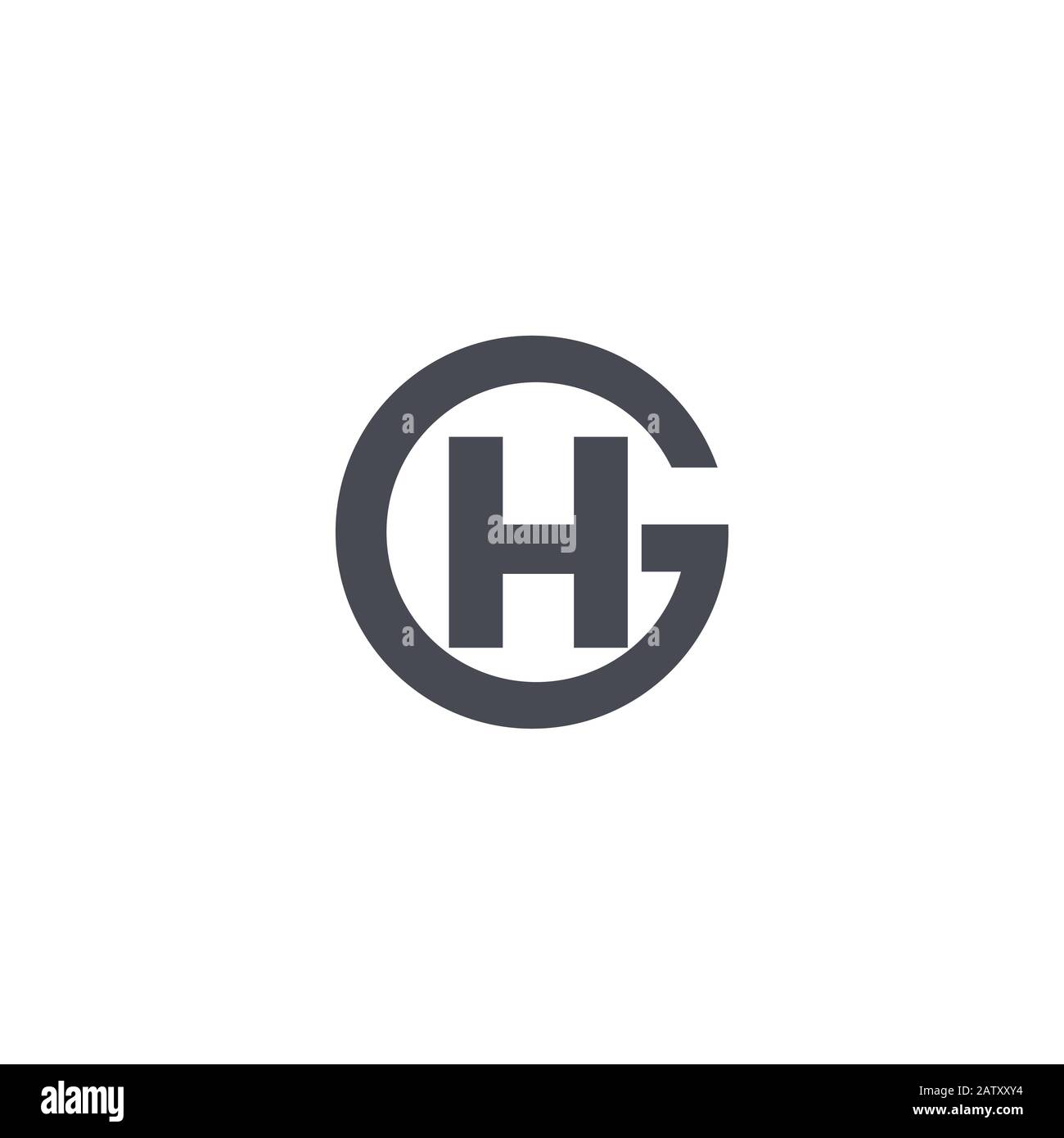 Iniziale lettera gh o hg logo vettore modelli Illustrazione Vettoriale