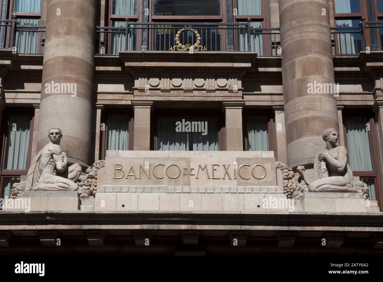 Banco de Mexico, Calle de Bolívar, centro storico di Città del Messico Foto Stock