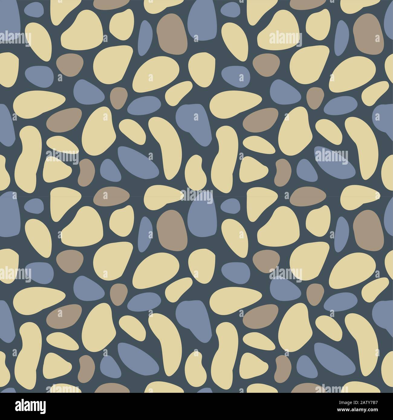 Astratto ciottoli senza cuciture modello. Colorful stilizzato pietre di mare texture. L'illustrazione del vettore EPS8 include lo Swatch pattern. Illustrazione Vettoriale