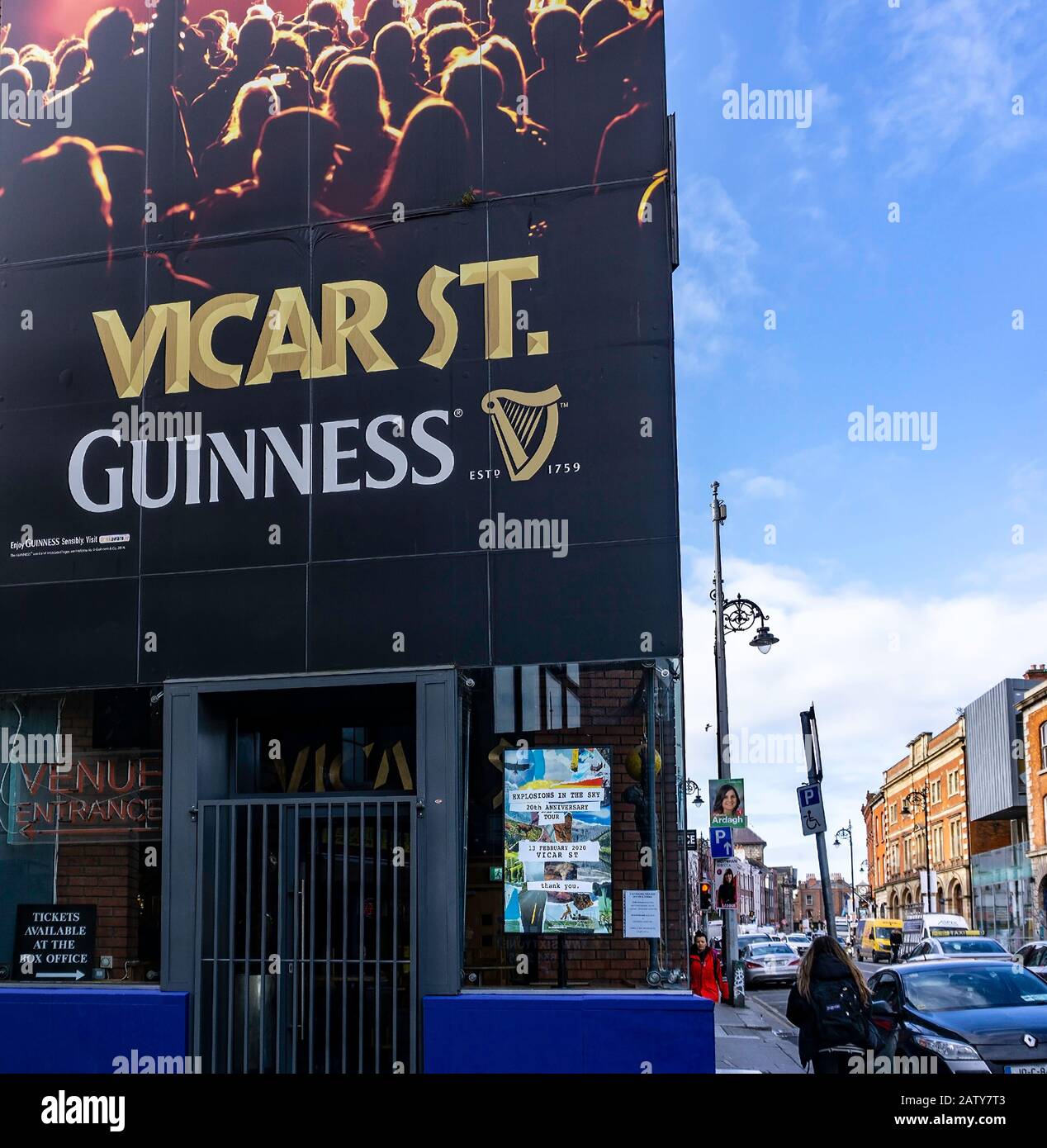 Il concerto di Vicar Street e la sede delle arti dello spettacolo a Dublino, in prossimità di Thomas Street. Foto Stock