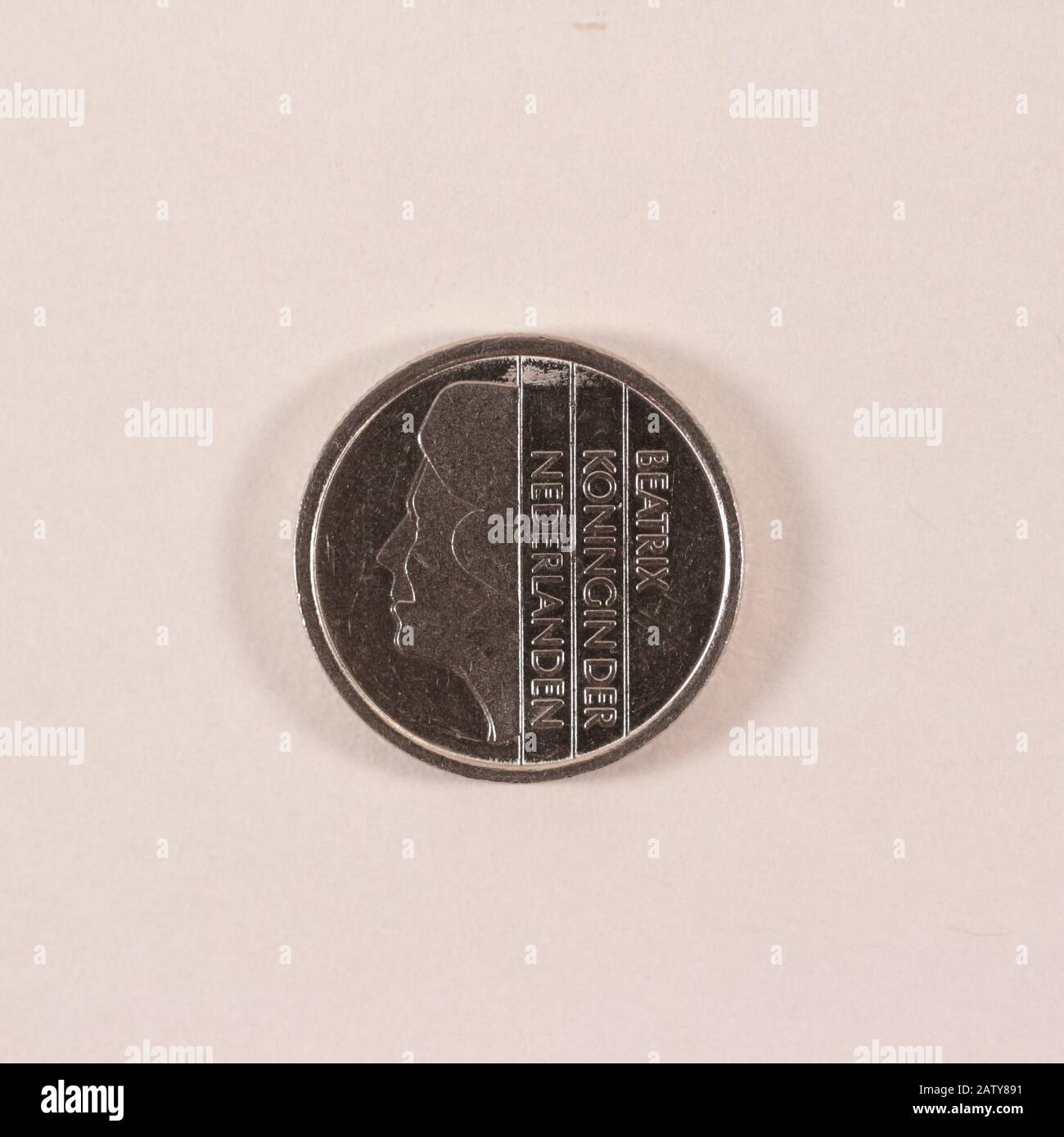 Rückseite einer ehemalien Niederländischen 25 Cent Münze Foto Stock