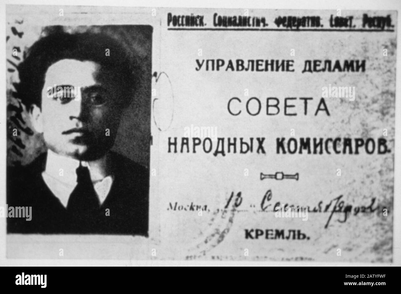 1923 , RUSSIA : ANTONIO GRAMSCI ( 1891 - 1937 ) , intellettuale , scrittore e comunista italiano , carta del Partito comunista sovietico ( URSS ) 1923 - PARTIT Foto Stock