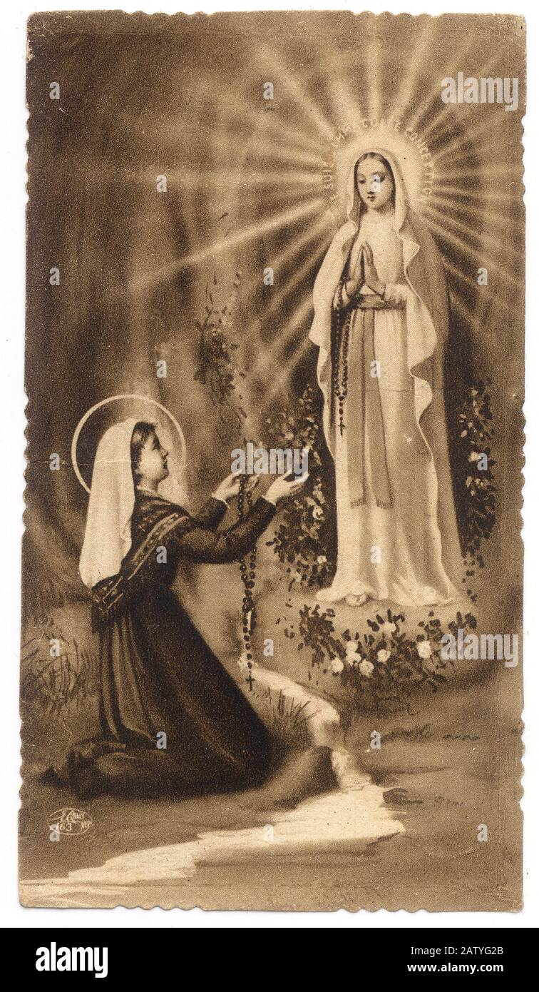 La Piccola Soubirous Che Vide La Madonna Santa bernadette di lourdes Immagini senza sfondo e Foto Stock