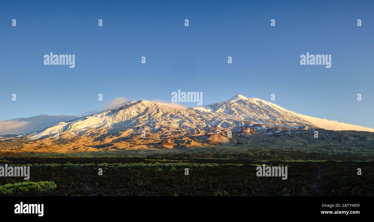 El Teide E Pico Viejo Dal Punto Di Vista Di Boca Tauce, Parco Nazionale Del Teide, Tenerife, Isole Canarie. Spagna Foto Stock