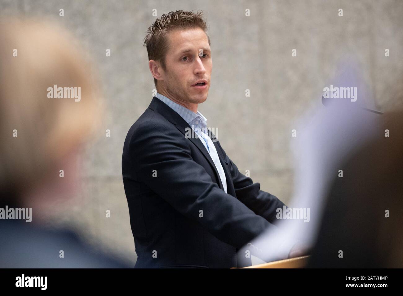 Den Haag, Paesi Bassi. 05th Feb, 2020. Den HAAG, 05-02-2020, Dibattito in Parlamento olandese sui fuochi d'artificio al consumo durante la vigilia di Capodanno. SP membro del parlamento Michiel van Nispen. Credito: Pro Shots/Alamy Live News Foto Stock