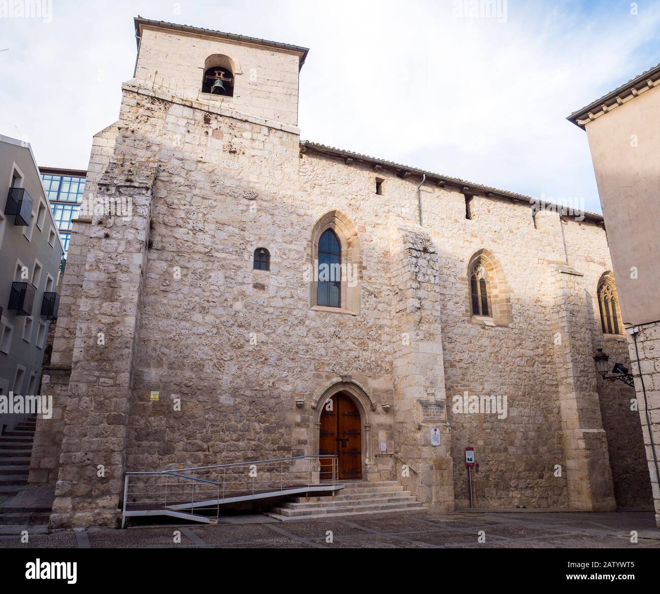 Iglesia de Santa Gadea donde se produjo el juriente de Alfonso VI ante el Cid. Burgos. Castilla León. España Foto Stock