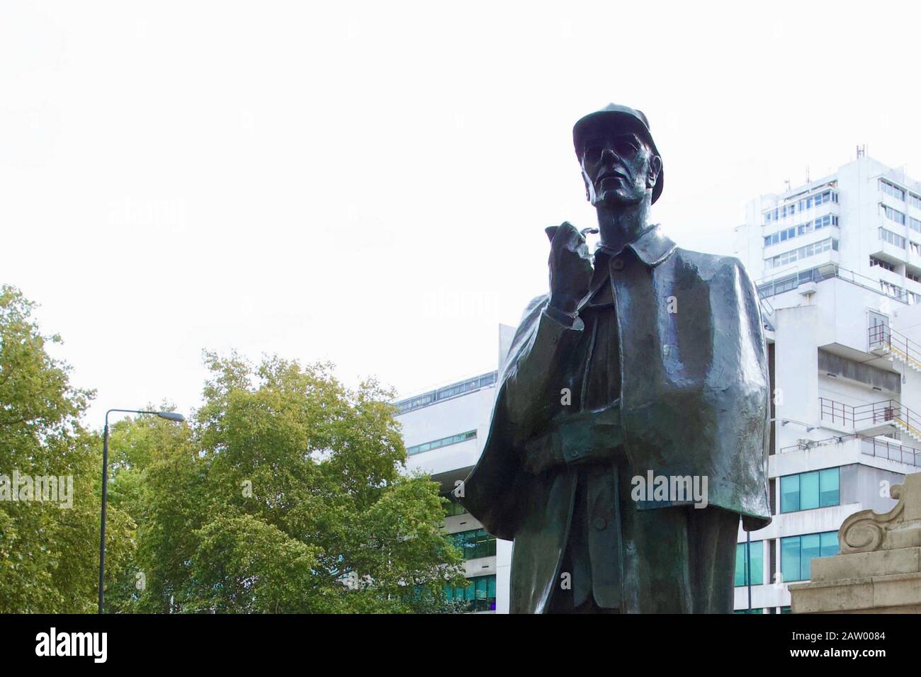 Statua Di Sherlock Holmes, Baker Street, Marylebone, City Of Westminster, Londra, Inghilterra. Foto Stock