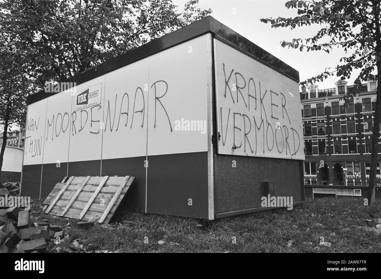 Iscrizioni murali relative al cracker di morte cella Amsterdam Data: 11 novembre 1985 Località: Amsterdam, Noord-Holland Foto Stock