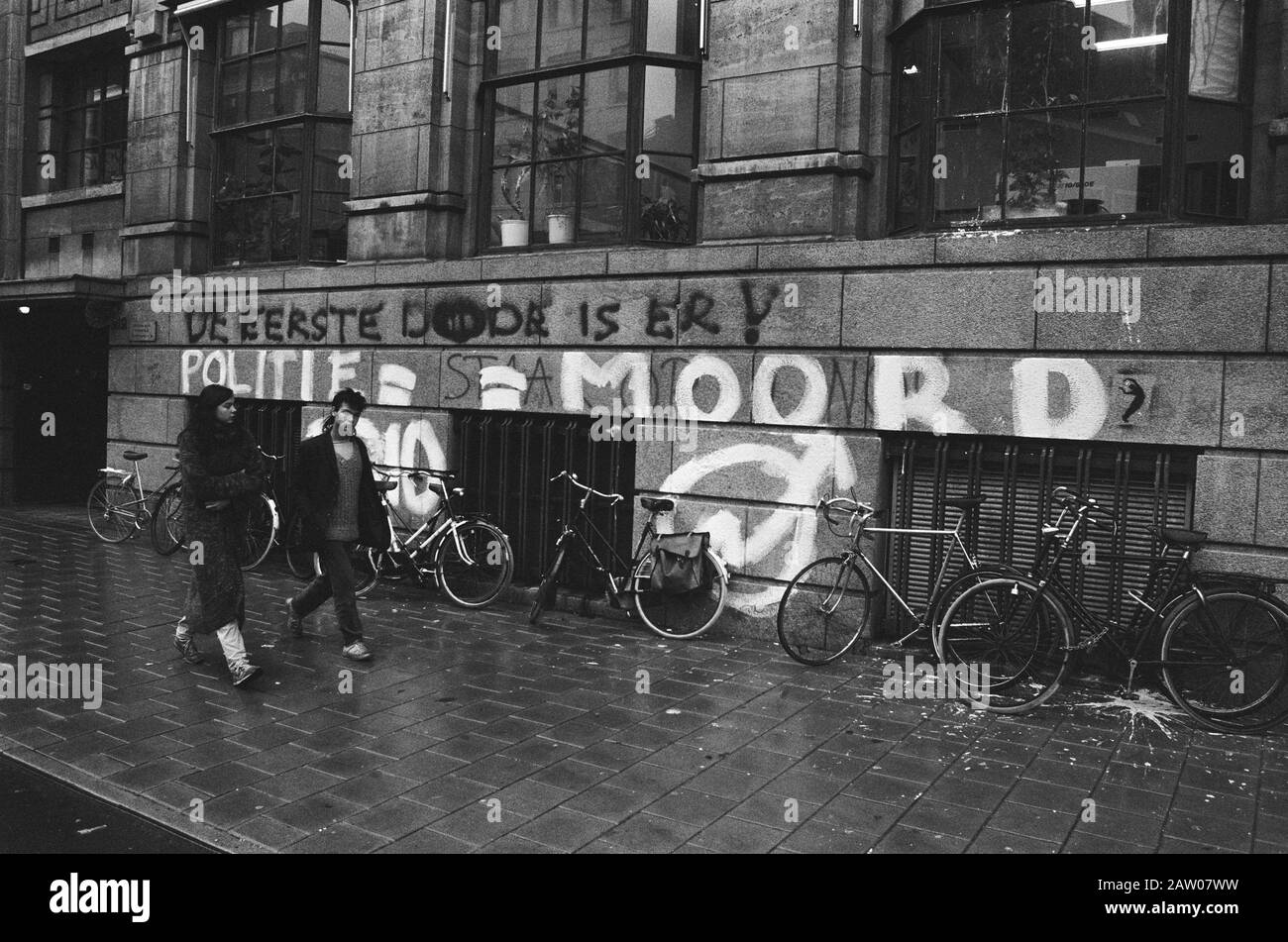 Iscrizioni murali relative al cracker di morte cella Amsterdam Data: 11 novembre 1985 Località: Amsterdam, Noord-Holland Foto Stock