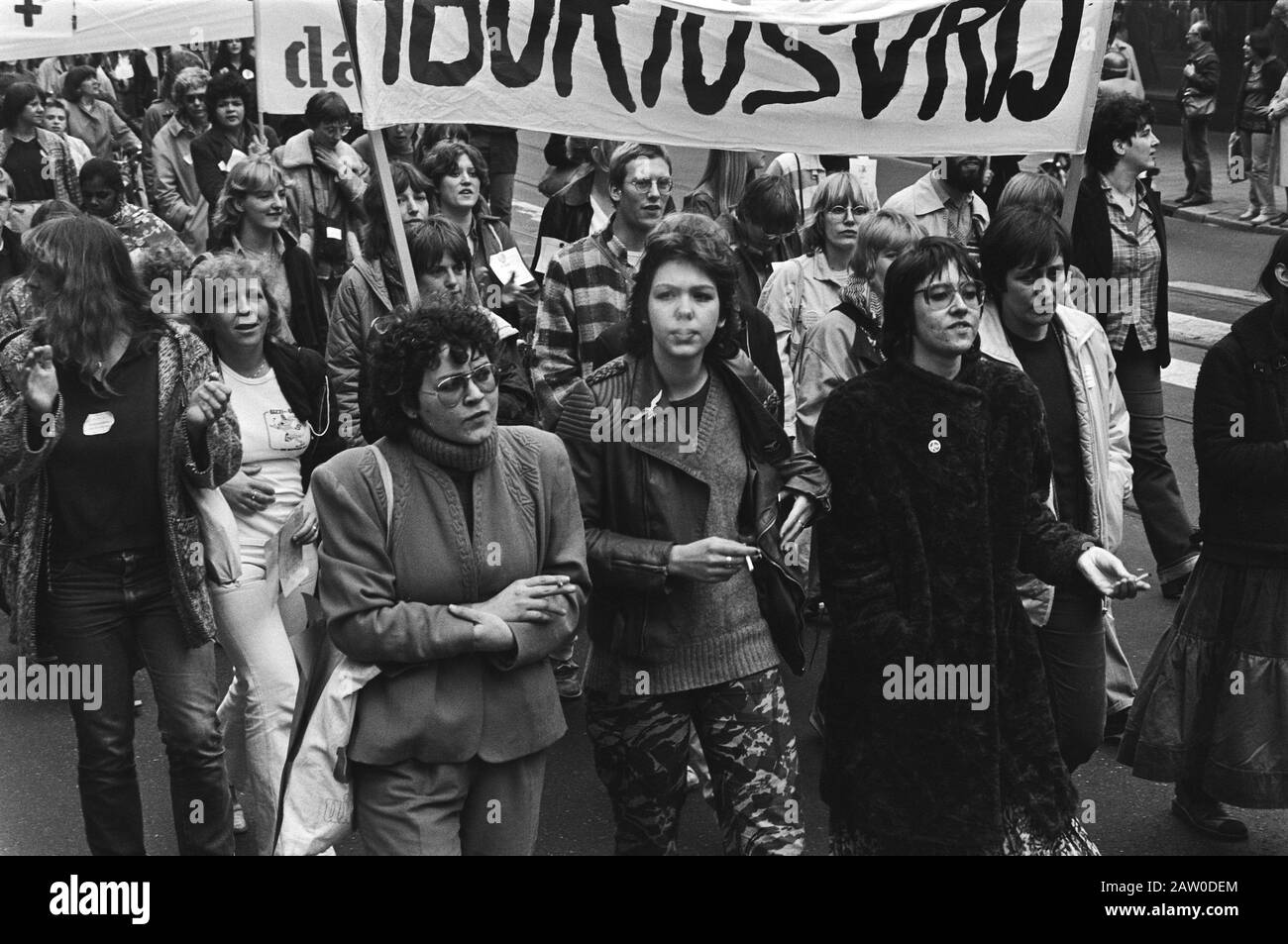 Nazionale donna sciopero, manifestanti sulla rotta Data: 30 marzo 1981 Parole Chiave: Dimostranti, scioperi, donne Foto Stock