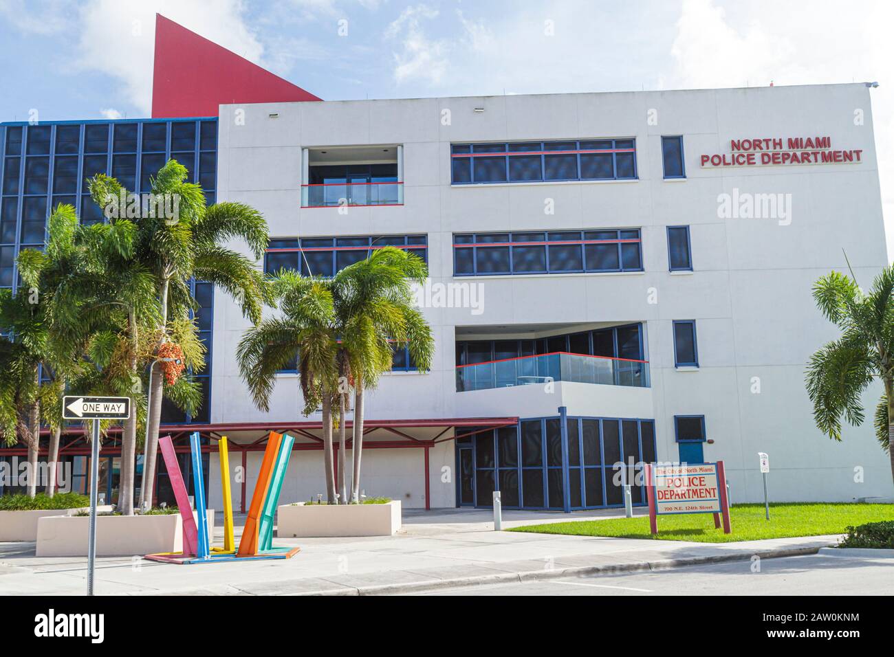 Miami Florida, North Miami Police Department, facciata esterna dell'edificio cittadino, Foto Stock