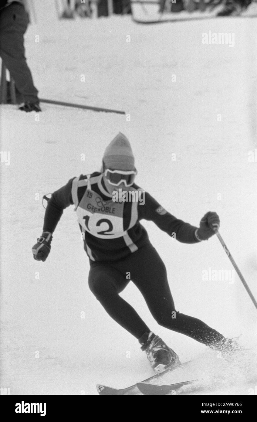 Olympics Grenoble, No.2 Annie Famose In Azione Data: 13 Febbraio 1968 Località: Grenoble Parole Chiave: Sci Foto Stock