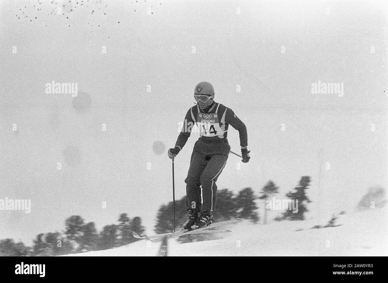 Olimpiadi, il francese Killy in azione a sci di fondo (discesa) Data: 7 febbraio 1968 Parole Chiave: Sci Foto Stock