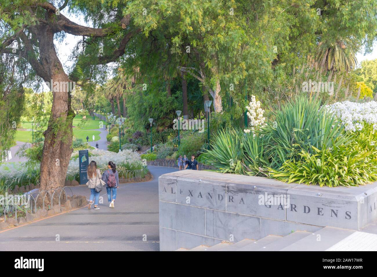 Alexandra Gardens parco pubblico nel centro di Melbourne, Victoria, Australia Foto Stock