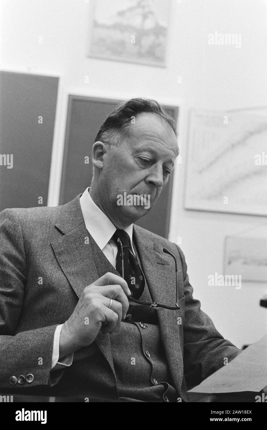 Missione Brabant Press, Prof. Kistemaker (Head) Data: 17 Dicembre 1980 Nome Della Persona: Brabant Press Foto Stock
