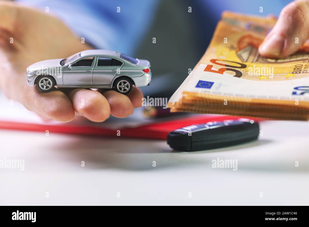 concetto di garanzia di automobile di prestito di soldi Foto Stock