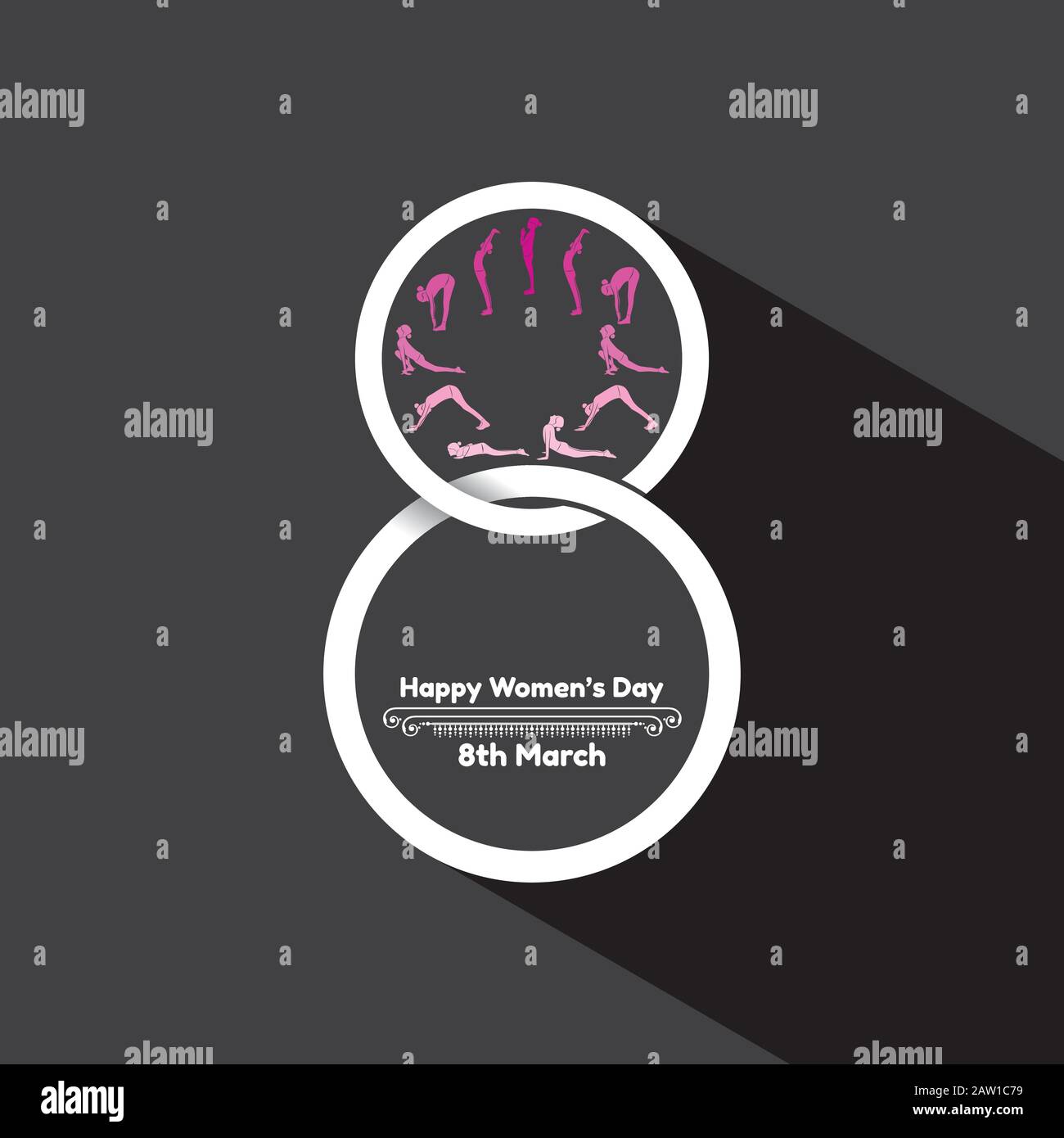 Illustrazione per il giorno internazionale delle donne - 8 marzo Illustrazione Vettoriale