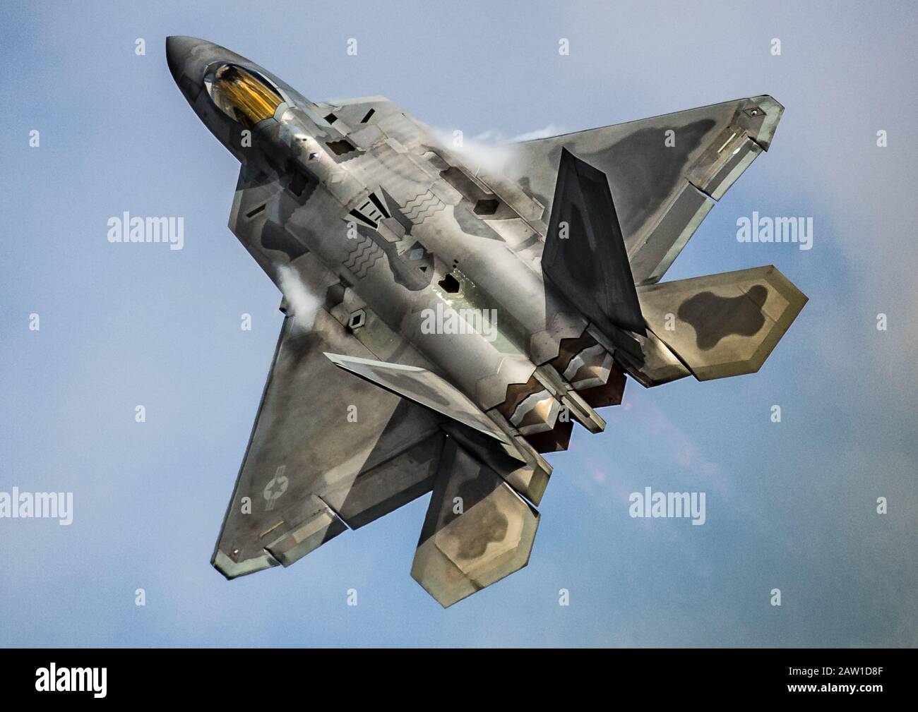 F-22 Raptor Air display al Royal International Air Tattoo, Fairford, Gloucestershire Foto Stock