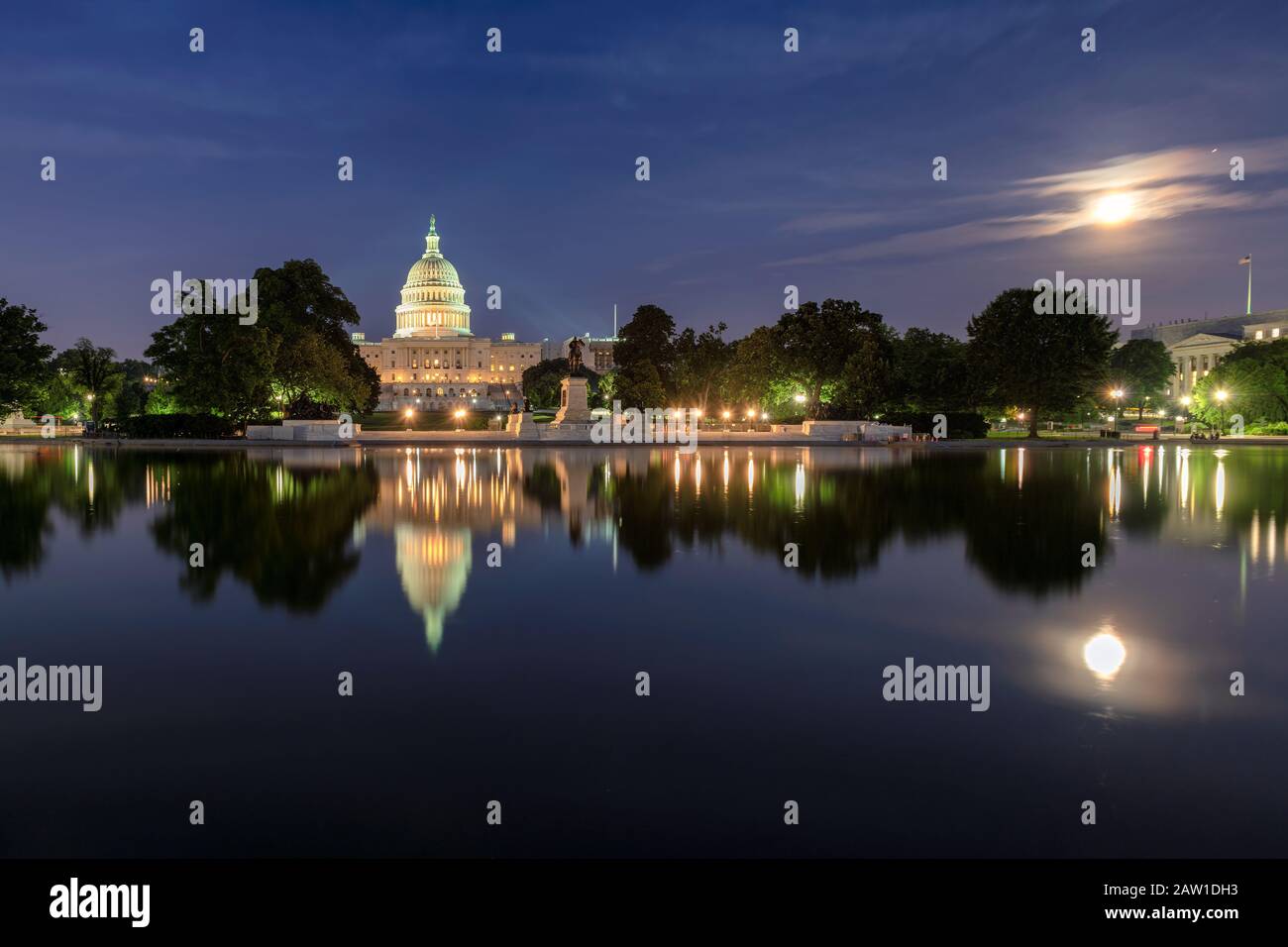 Edificio del Campidoglio degli Stati Uniti di notte, Washington DC, USA. Foto Stock