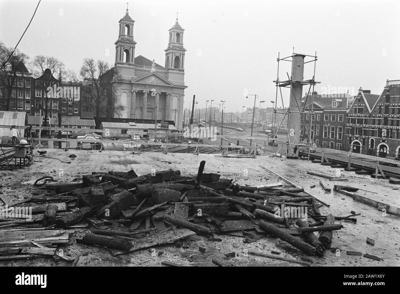 Resti di navi trovati nel lavoro sotterraneo Waterloo Amsterdam Data: 13 gennaio 1972 Ubicazione: Amsterdam, Noord-Holland Foto Stock