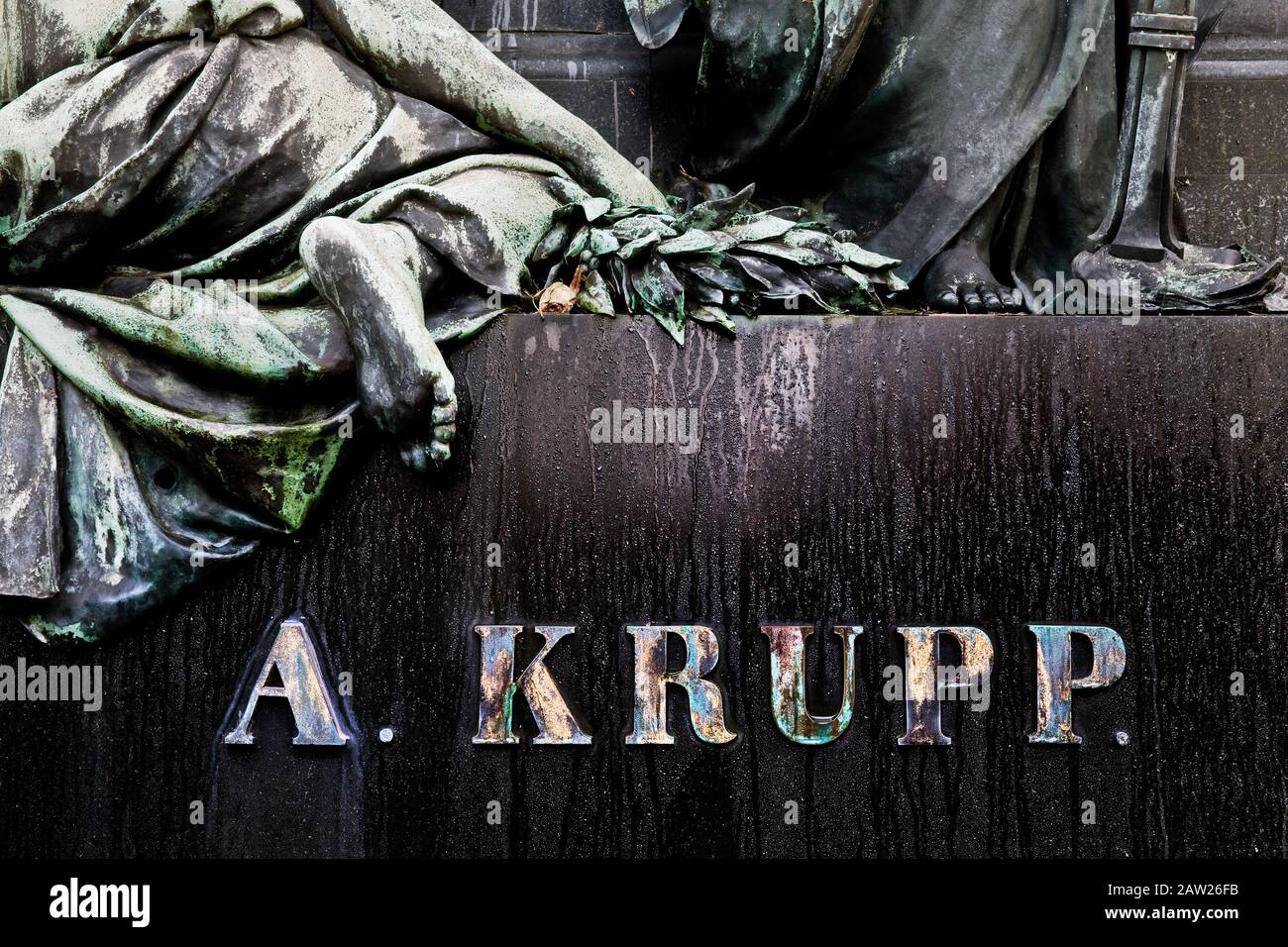 Particolare della tomba di Alfred Krupp, Germania, Renania Settentrionale-Vestfalia, Ruhr Area, Essen Foto Stock