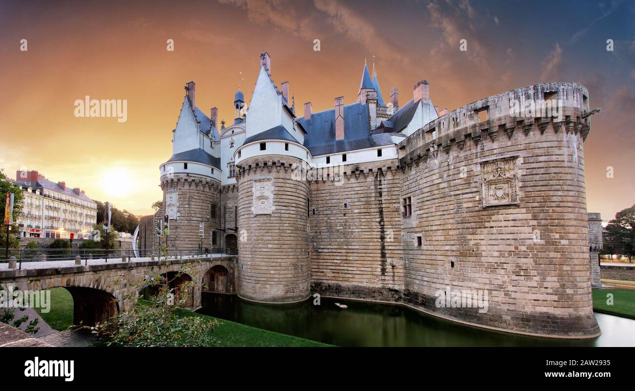 Nantes - il Castello dei Duchi di Bretagna (Château des Ducs de Bretagne), Francia Foto Stock