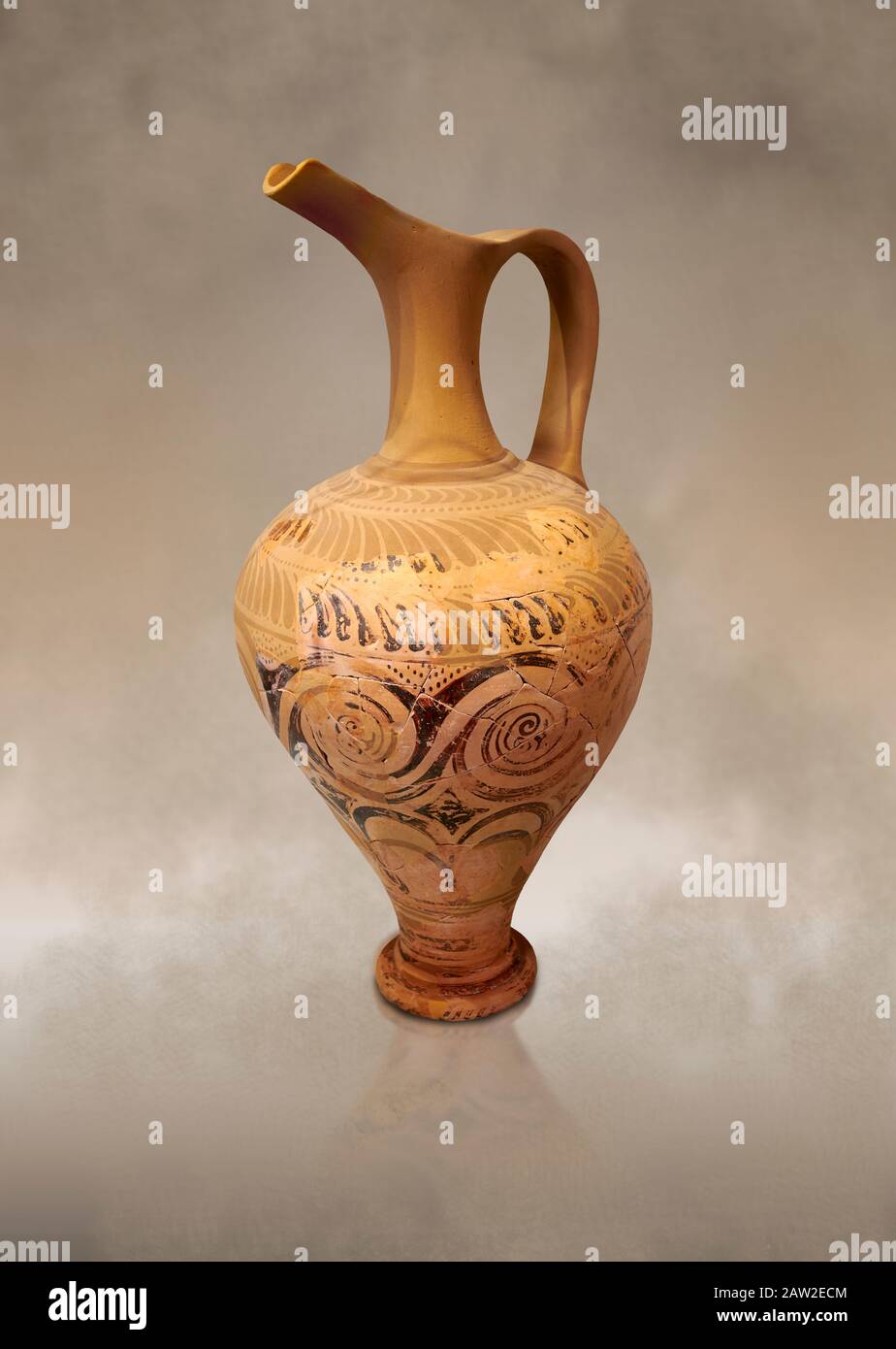 Caraffa Minoan decorata per l'esportazione, Porto di Kommos 1600-1450 a.C.; Museo Archeologico di Heraklion. Foto Stock