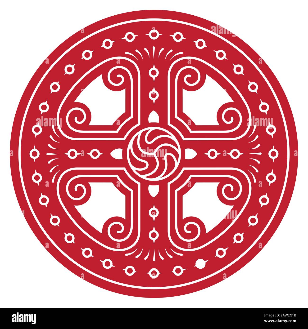 Antico Design Celtico Rotondo. Nodo celtico, mandala Illustrazione Vettoriale