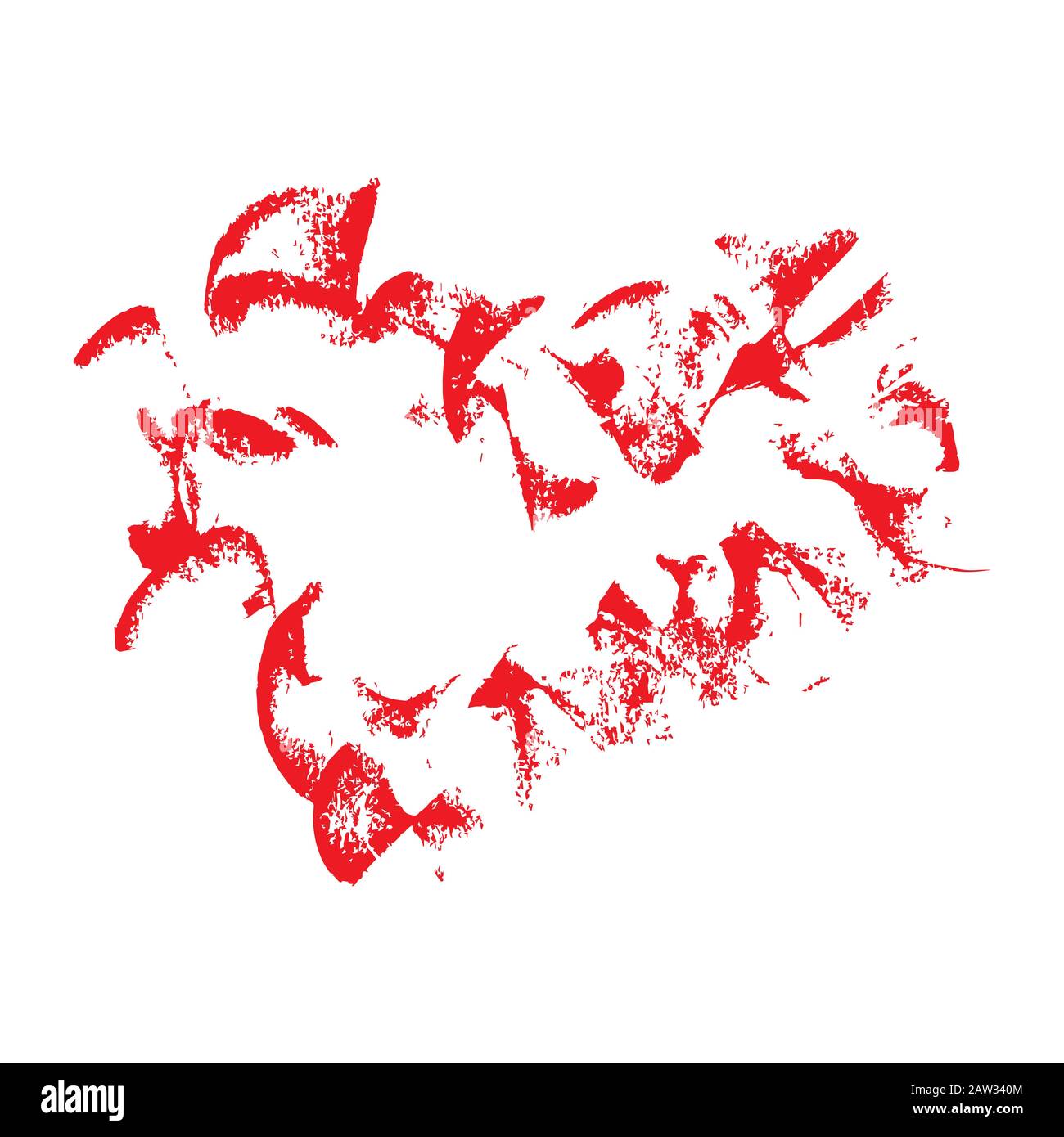 Tratto di gessetto con icona a forma di cuore vettoriale rosso Illustrazione Vettoriale
