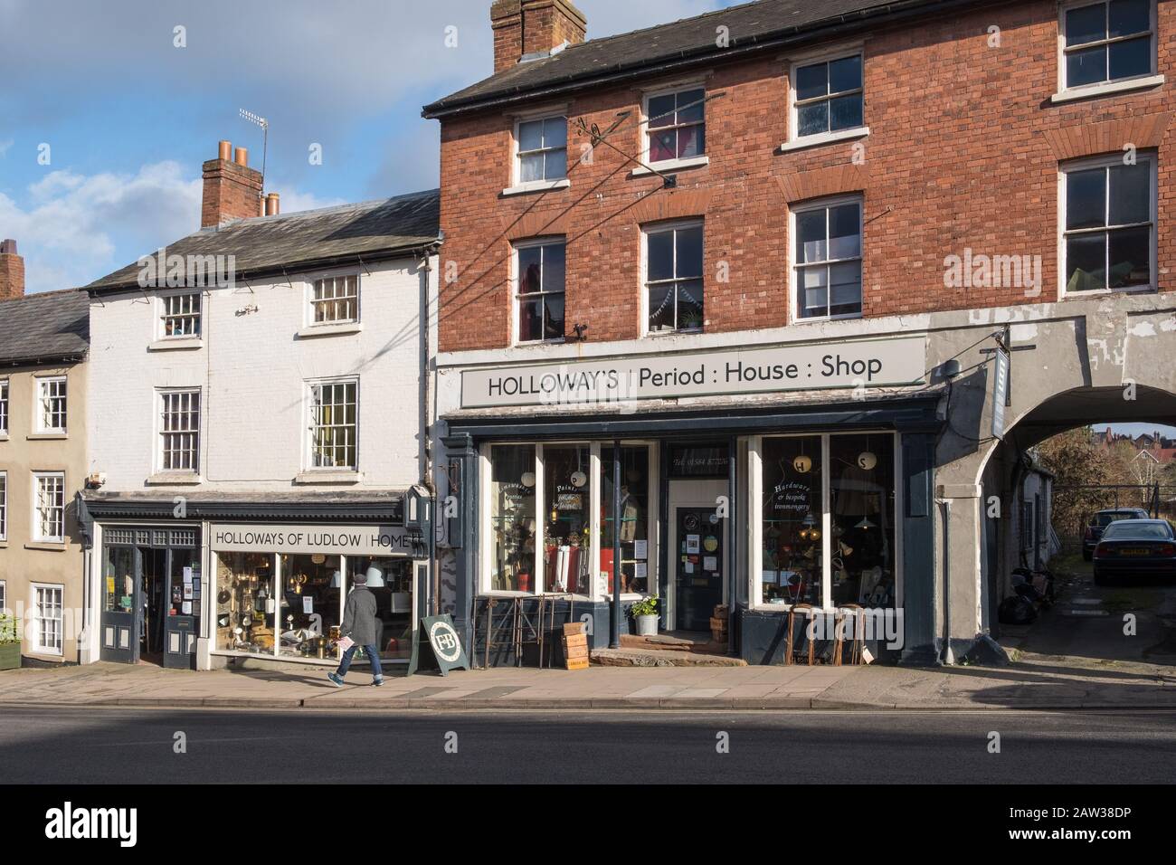 Holloway's Period House Shop a Corve Street, Ludlow, Shropshire, Regno Unito Foto Stock