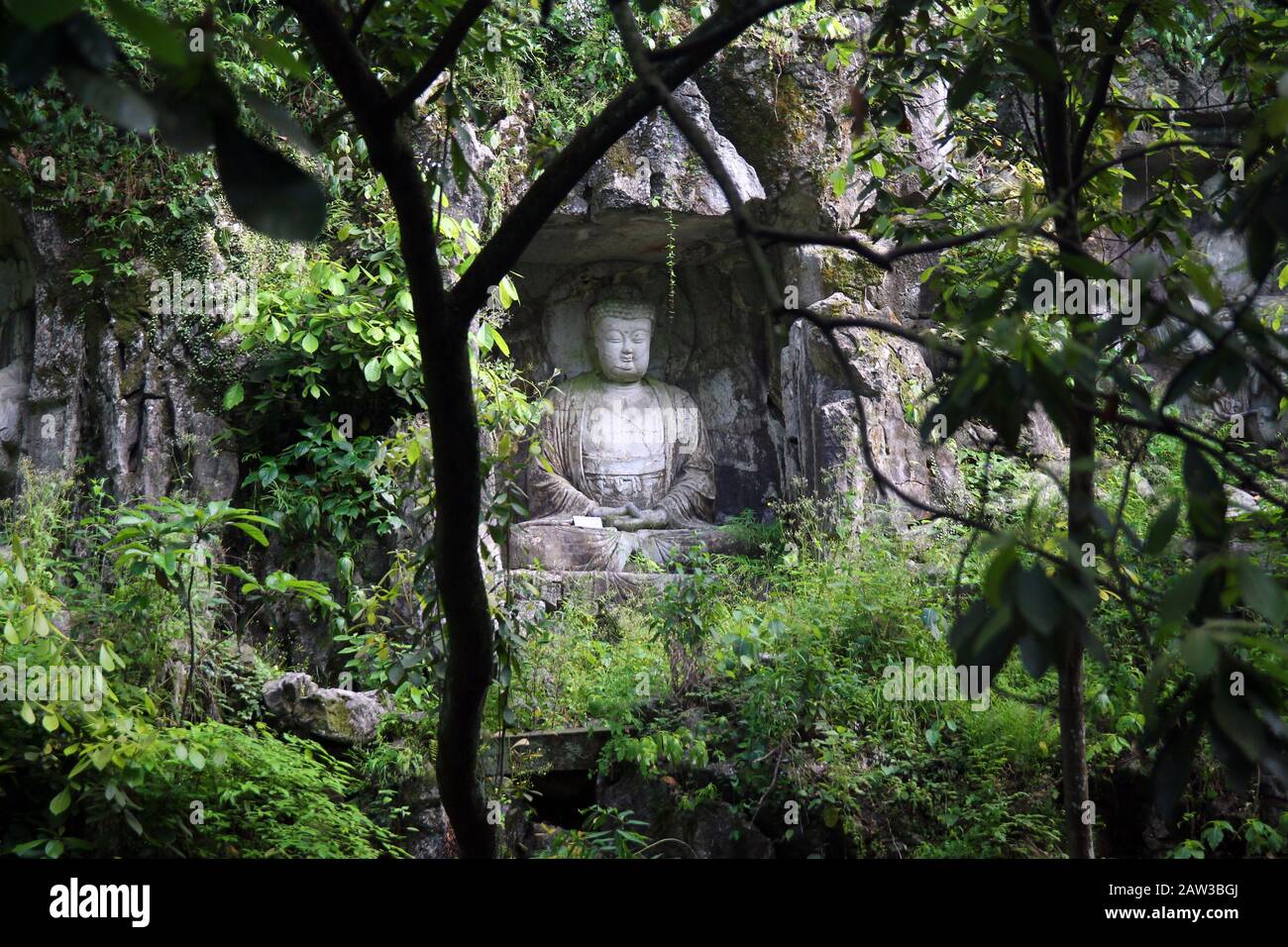 Sculture del parco Lingyin sul Lago Ovest in Cina Foto Stock