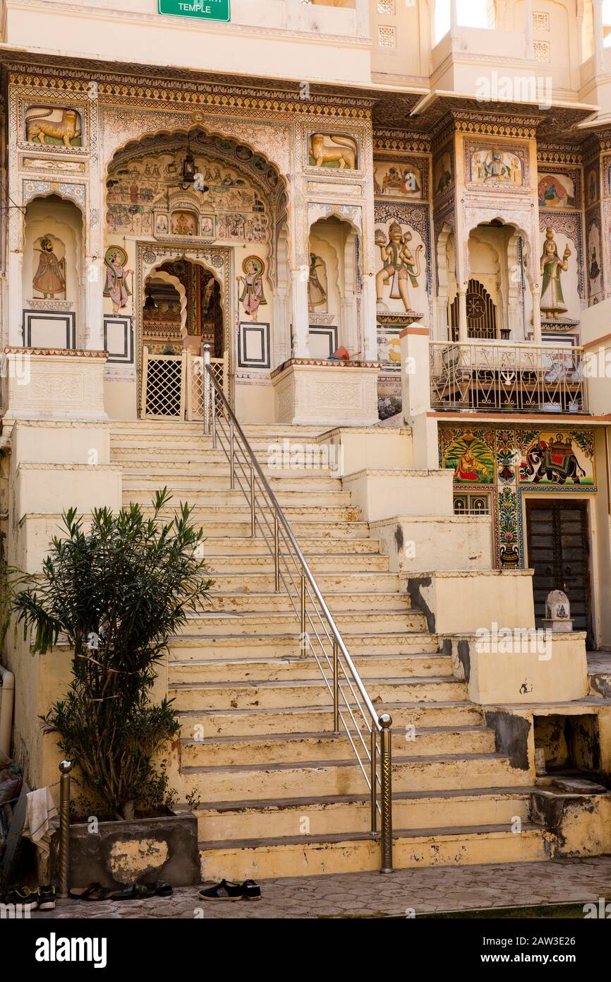 India, Rajasthan, Shekhawati, Mandawa, Tempio Di Raghunath Passi Foto Stock