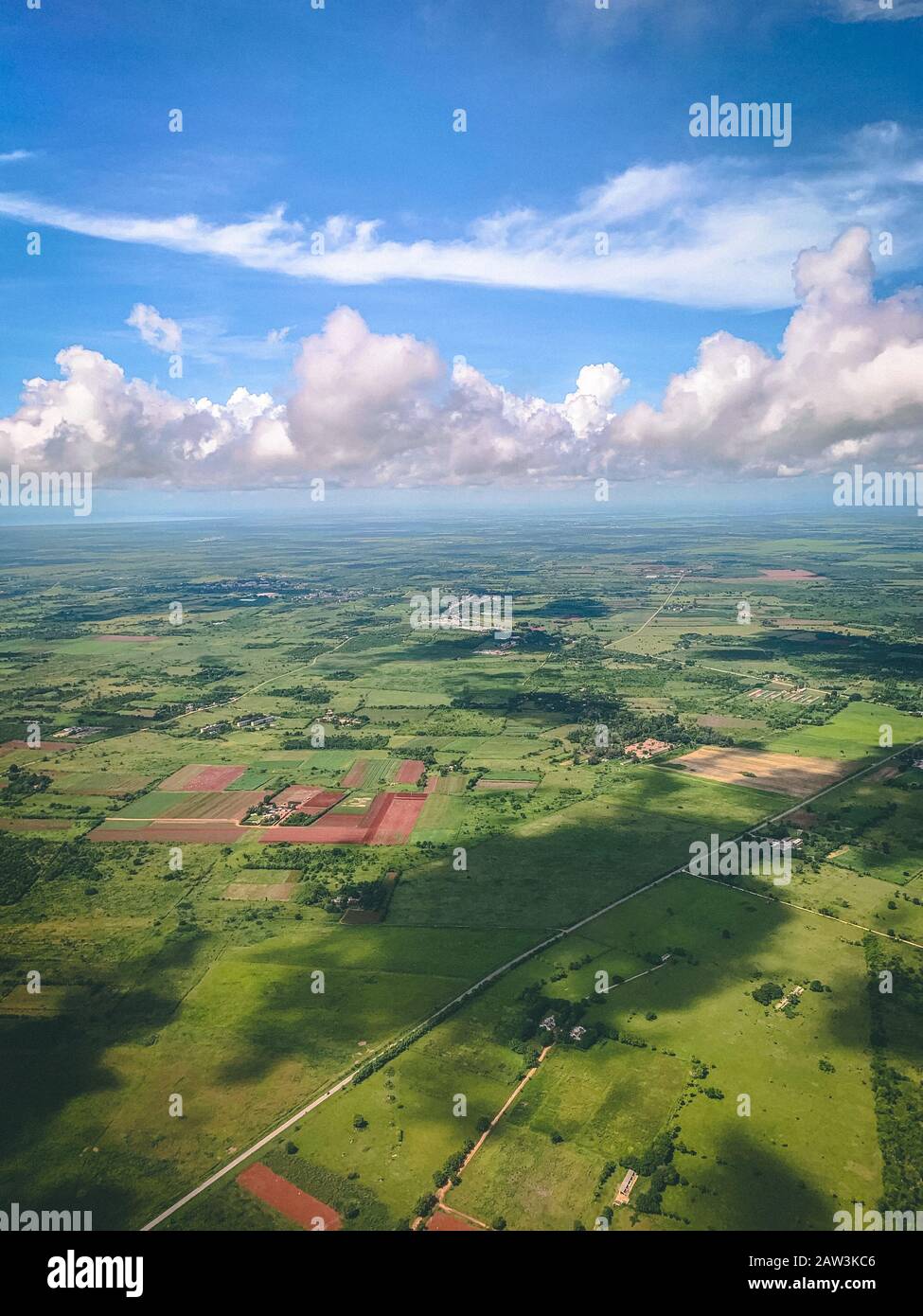 Cuba dall'aeroplano che vola sopra Foto Stock