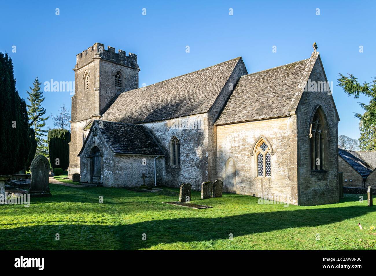 Chiesa Del Santo Legno, Church Lane, Daglingworth, Gloucestershire Foto Stock