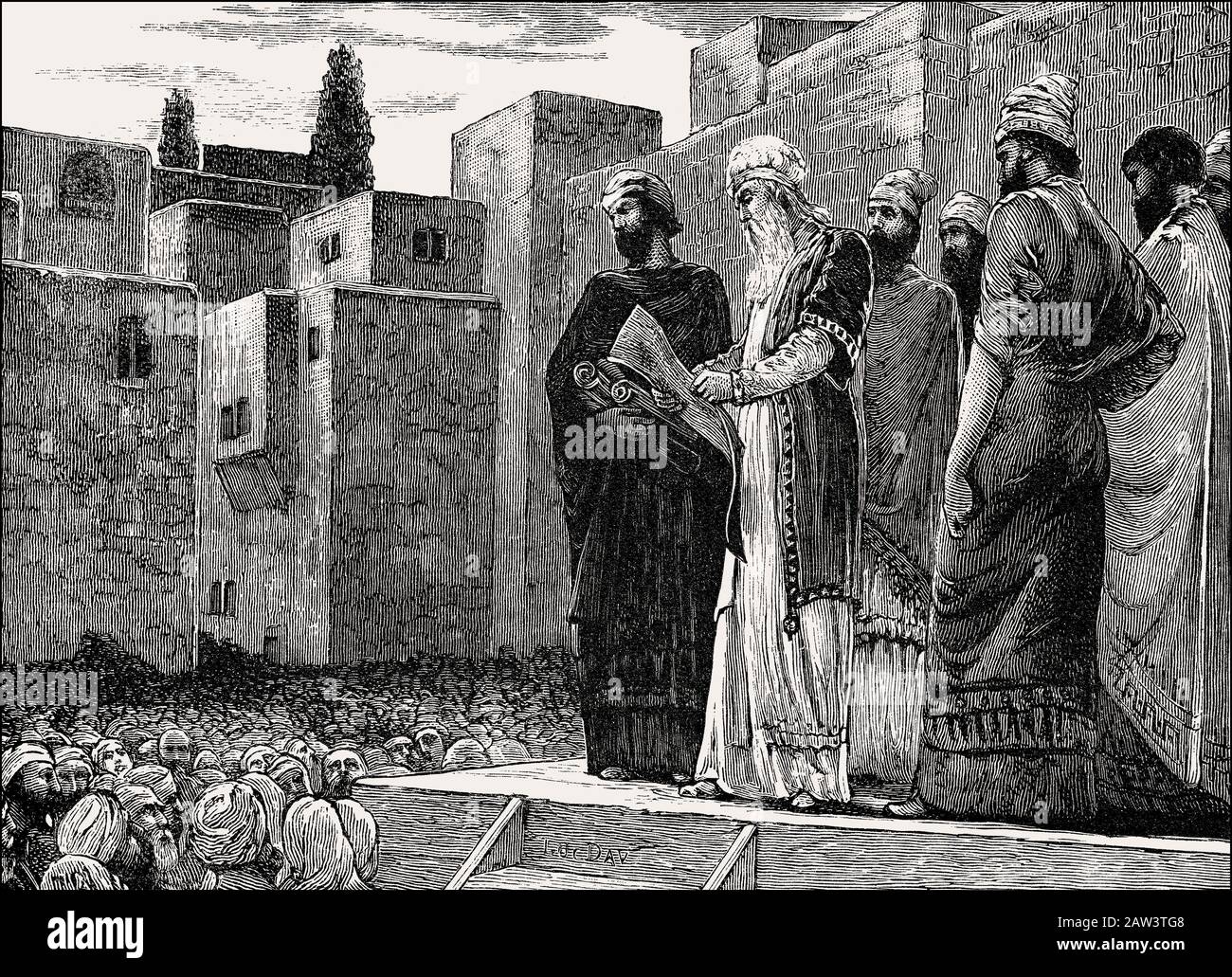 Esdra legge, Libro di Esdra, Antico Testamento, Ebraico Tanakh Foto Stock