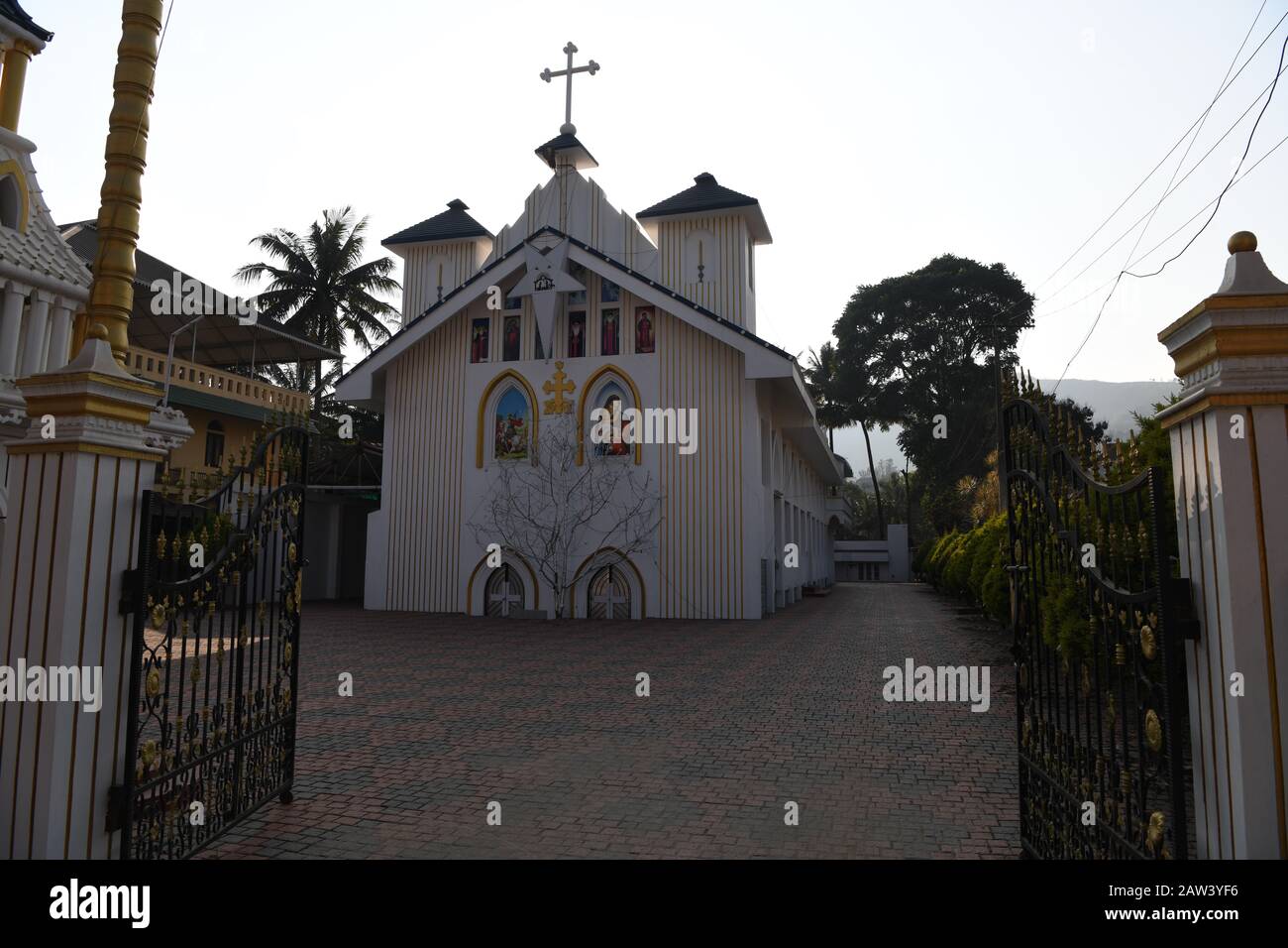 Chiesa Ortodossa Di San Giorgio, Thekkady, Kumily, Kerala, India Foto Stock