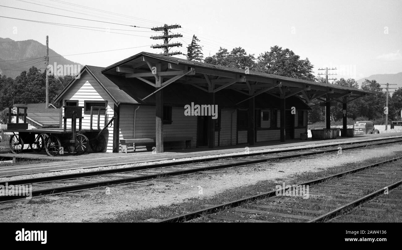 Stazione Ferroviaria British Columbia Canada 1951 Foto Stock