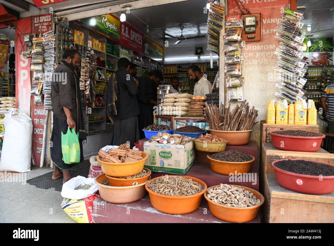 Spice Shop At Kottayam - Kumily Road, Junction, Thekkady, Kumily, Tamil Nadu 685509 India Foto Stock