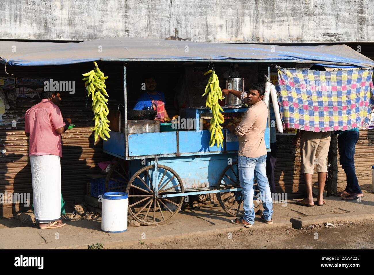 Snack carrello alimentare, Kumily, Kerala, India. Foto Stock