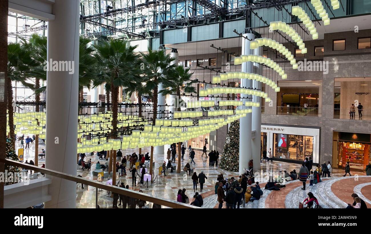 Un padiglione all'interno di Brookfield Place vicino al World Trade Center Foto Stock