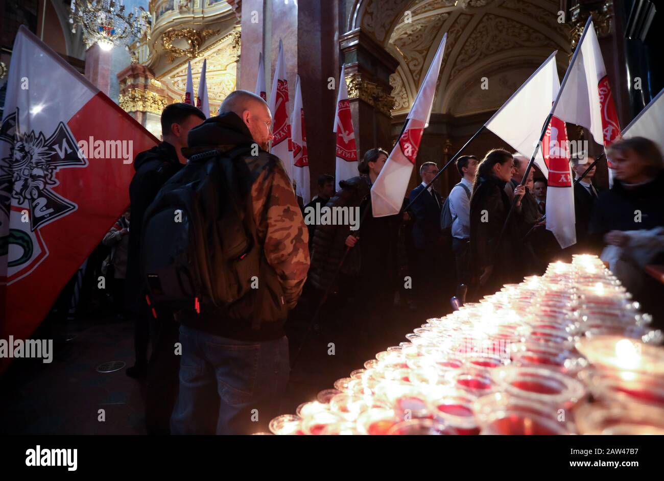 Polonia, Czestochowa - 30 marzo 2019: 6th pellegrinaggio dell'ambiente nazionale (attivisti ONR) sul monastero di Jasna Gora Foto Stock