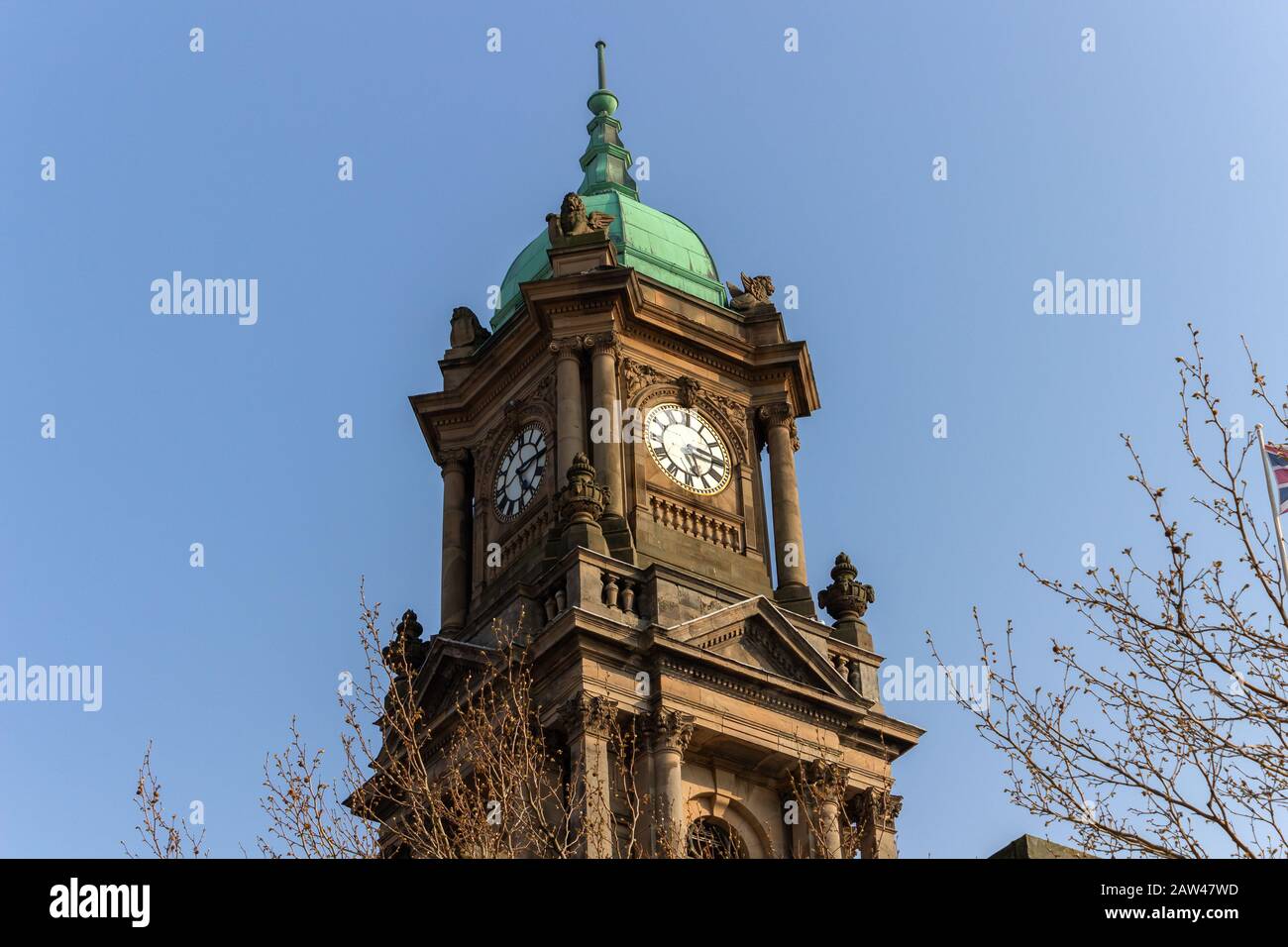 Birkenhead Town Hall Torre Dell'Orologio, Hamilton Square, Birkenhead Foto Stock