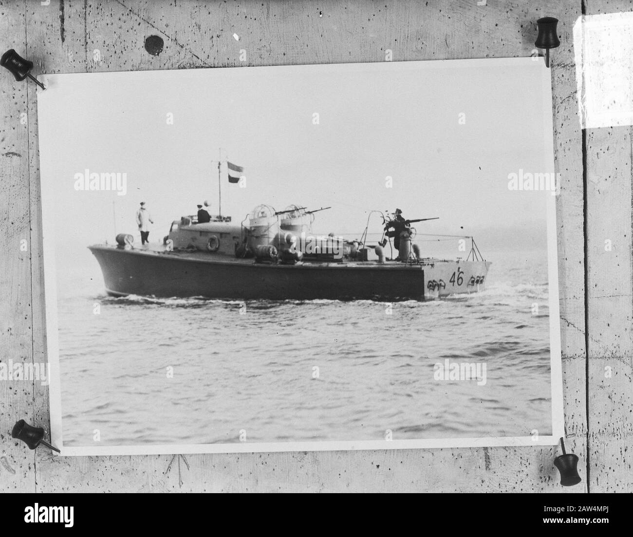 Motore Torpedo Hr. Sig.ra MGB 46 Panter Annotation: Repro Negative dd 1949-07-09. Originariamente costruito in Inghilterra, 1939-1942 Serve per la prima volta sotto Reg TM 51. Nel giugno 1941 chiamato MGB 46. Nel 1942 trasferirono alla Royal Navy Parole Chiave: REPROS, navi marine, militari Foto Stock