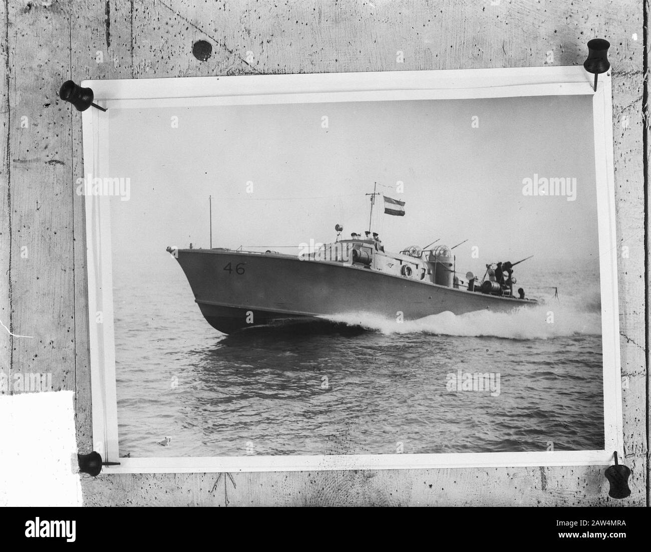 Motore Torpedo Hr. Sig.ra MGB 46 Panter Annotation: Repro Negative dd 1949-07-09. Originariamente costruito in Inghilterra, 1939-1942 Serve per la prima volta sotto Reg TM 51. Nel giugno 1941 chiamato MGB 46. Nel 1942 trasferirono alla Royal Navy Parole Chiave: Marine, navi militari Foto Stock