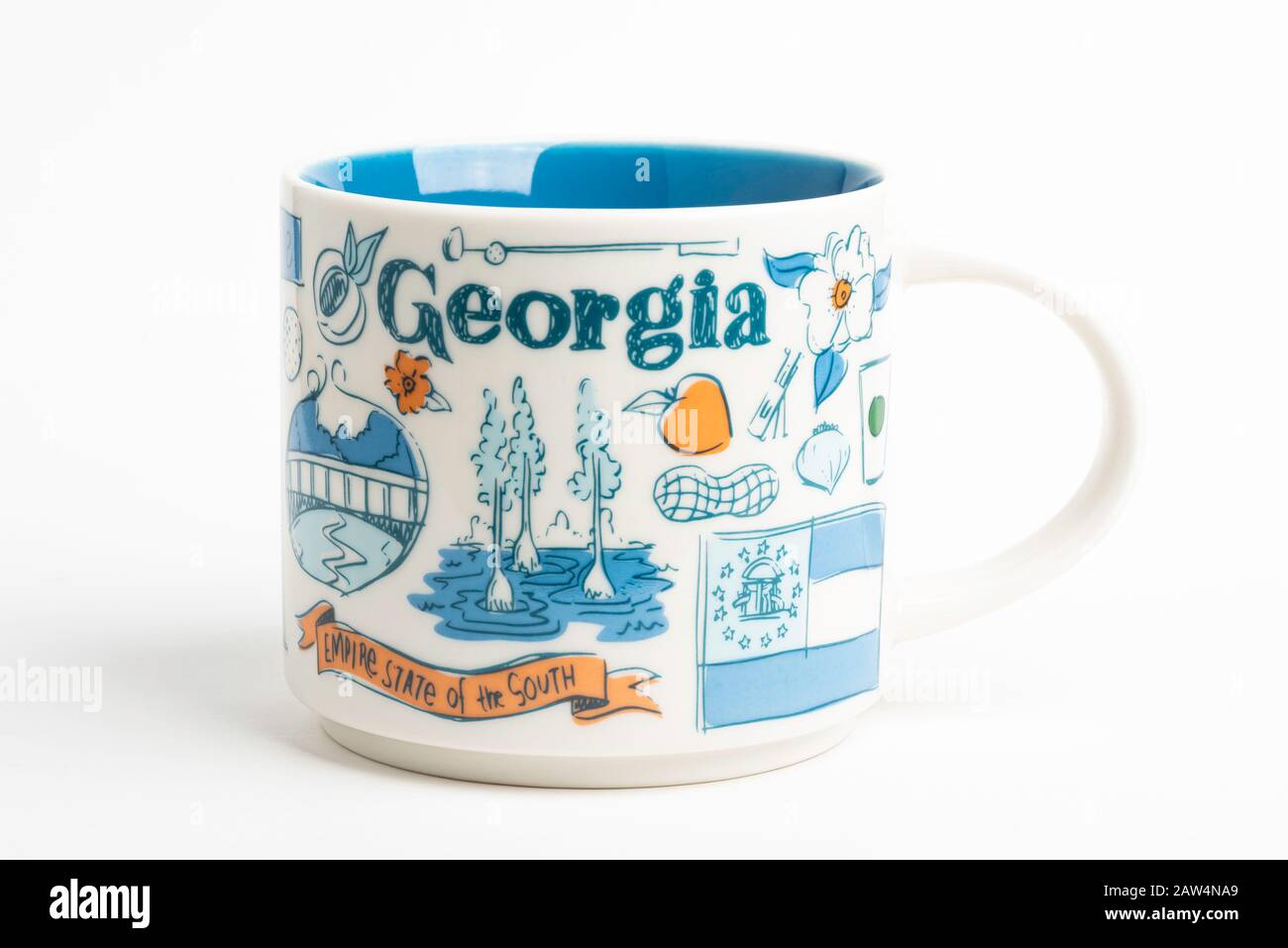 Vidalia, Georgia / USA - 27 settembre 2019: Un colpo di prodotto di una tazza Starbucks con iconici disegni illustrativi ispirati alla Georgia. Foto Stock